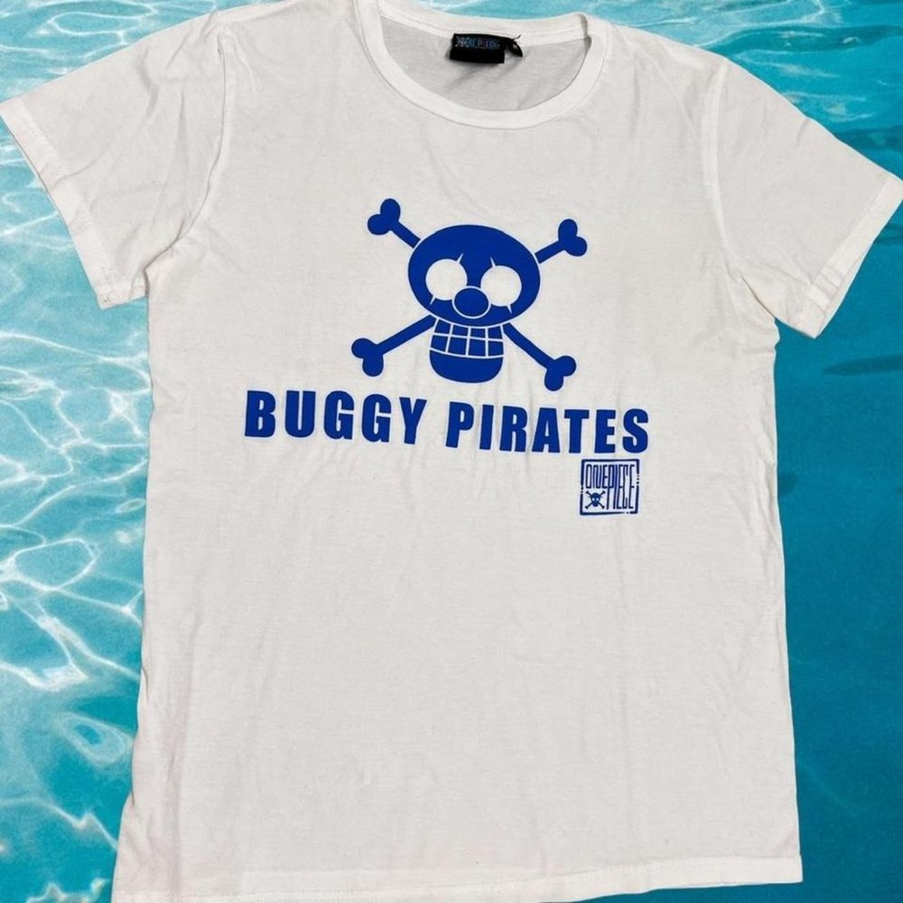 One Piece Anime Official Buggy Pirates Rare Vintage White Tee Shirt Medium